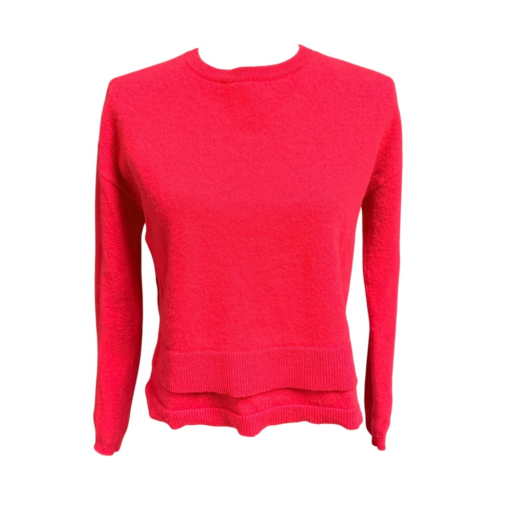 Elliott Lauren Cashmere Sweater Red XS 100% Cashmere Cropped Soft Cozy Bright